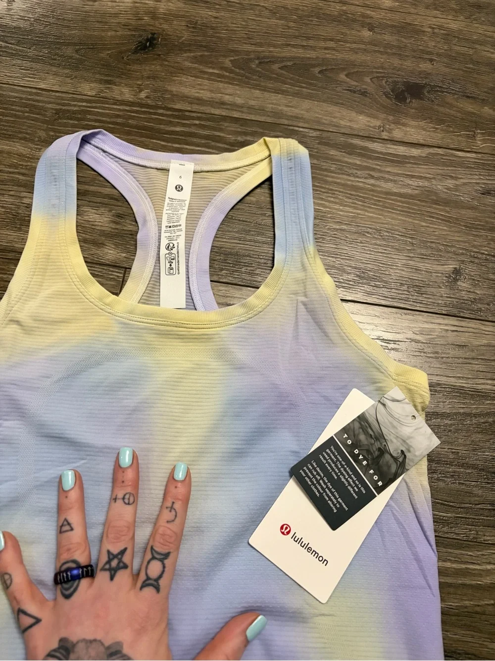 NWT Lululemon Swiftly Tech Racerback Tank 2.0 Waist Psychedelic Wash Lavender 6